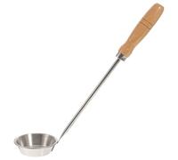 STOBAZA Molde para Freír Bocadillos, Molde Aislante Térmico de Acero Inoxidable y Madera, Ovalado, Plata, para Oil Dumplings y Shrimp Cakes, Uso en Cocina