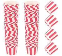 STOBAZA Moldes para Muffins Grandes de Papel Resistentes a Altas Temperaturas, 100 Capacillos para Cupcakes Rojo Blanco Rayas, Aptos para Hornear y Repostería en Hogar y Fiestas