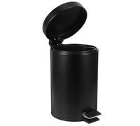 STOBAZA Negro Cubo de Basura 3l de Hierro Pedal para Cocina Doméstica | Fácil de Limpiar, Apertura Amplia, Reutilizable, Uso en Dormitorio y Otros Espacios