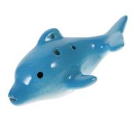 STOBAZA Ocarina de Cerámica de 6 Agujeros Forma de Delfín, Instrumento Musical Portátil para Principiantes, Sonido Claro y Potente Adecuado para Aprender Música