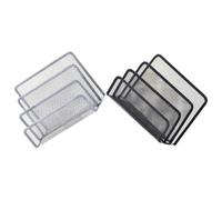 STOBAZA Organizador de Archivos de Escritorio 2 Piezas Soporte Vertical Metálico de Hierro 3 Niveles Clasificador de Correo para Oficina y Hogar Organizador de Papel y Cartas Negro y