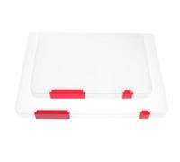 STOBAZA Organizador de Documentos Transparente para Oficina y Hogar Caja para Archivos Tamaño A4 y A5 Set de 2 Unidades Color Rojo Caja Ligera para Almacenar y Clasificar Papeles