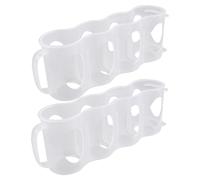 STOBAZA Organizador Latas Nevera de 4 Secciones en PP Blanco, 2piezas Diseño Tipo Tirador Manual para Almacenamiento en Refrigerador