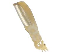 STOBAZA Peine de Cuerno de Buey Previene Puntas Abiertas y Enredos para Mujer y Mango Liso Beige Diseño Delicado y Tallado Artesanal Textura Natural