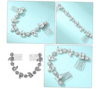 STOBAZA Peine para Cabello con Cadena de Cristal Girasol con Strass Accesorio Decorativo para Bodas y Ocasiones Especiales Peine de Plata para Novia Elegante y Versátil