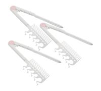 STOBAZA Peine Plegable para Plancha de Pelo Antiestático Peine Compacto Forma de V Resistente al Calor 3 Unidades Blancas para Viaje y Bolso de Mujer