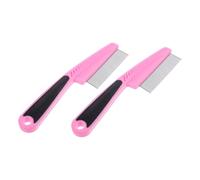 STOBAZA Peines de Acero Inoxidable 2 Piezas para Eliminar Caspa Finos Portátil y Profesional para Cabello y Mascotas para Hombres y Mujeres en Rutina de Cuidado