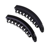 STOBAZA Pinzas Cabello Tipo Plátano Dientes 10 Unidades Gran Tamaño Color Negro Brillante Sujetador Práctico para Mujer Uso Diario y Actividades Variadas