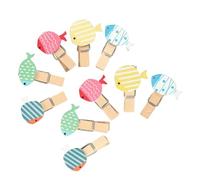 STOBAZA Pinzas de Madera Ropa Diseño de Peces Tropicales Mini Tamaño Juego de 50 Unidades Ideales para Sujetar Fotos Manualidades y Decoración del Hogar