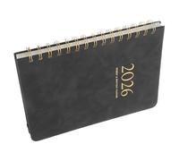 STOBAZA Planificador Diario con Encuadernación Espiral Resistente Agenda Mensual y Semanal con Calendario Establecimiento de Objetivos y Seguimiento de Citas Cubierta de PU Negra