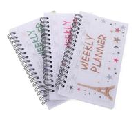 STOBAZA Planner de escritura de 3 piezas para estudiantes, planificador semanal portátil, accesorio escolar para notas, tareas y organización académica