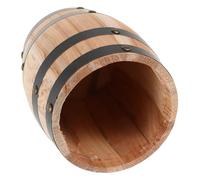 STOBAZA Porta Utensilios de Madera Beige Diseño Vintage y Forma de Barril, Organizador de Cocina Compacto para Palillos y Cubiertos en Encimera