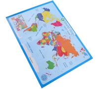 STOBAZA Póster Mapa Mundi en Papel Sintético Resistente para Educación en Preescolar y Jardín de Infancia Colores Brillantes y Diseño Detallado Varios estilos