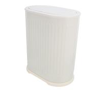 STOBAZA Press Type Trash Can With Lid Plastic Waste Bin For Kitchen Bathroom Bedroom Office Easy Clean Modern Design