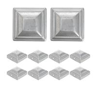 STOBAZA Protector Metálico Galvanizado para Postes de Valla 6X6 CM, 10 Tapas Cuadradas, Adecuado para Cercas Exteriores y Postes de Madera