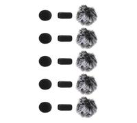 STOBAZA Protectores de Viento para Micrófonos Inalámbricos Funda de Esponja y Peluda para Micrófono de Solapa 15 Piezas 5 Fundas de Esponja 5 Balones Peludas 5 Clips Accesorios para