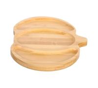 STOBAZA Pumpkin Wooden Serving Platter Bamboo Divided Tray For Halloween Thanksgiving Fall Snacks Fruits Cheese Board With Grooves Easy Clean Natural Look