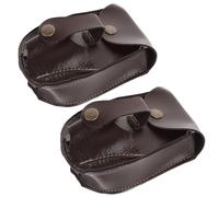 STOBAZA Riñoneras Deportivas Multifuncionales de Cuero Negro y Marrón 2 Piezas Bolsillo para Monedas Ligeras y Resistentes para Caza y Senderismo al Aire Libre