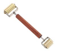 STOBAZA Rodillo Facial Multifuncional 3D de Doble Cabezal para Masaje y Tonificación del Rostro Dispositivo Terapéutico para Cuidado Piel Portátil Madera Natural para Contorno y