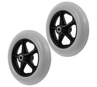 STOBAZA Ruedas de Repuesto para Silla de Ruedas y Andadores Delanteras Giratorias Sólidas de 8 Pulgadas Modelo Ancho Color Gris Pack de 2 Neumáticos Resistentes para Carros de Compra y