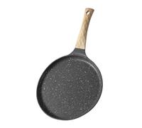STOBAZA Sartén Crepes Aluminio sin Revestimiento Antiadherente Multifunción con Mango Resistente para Tortillas y Pancakes Cocina Gas Eléctrica