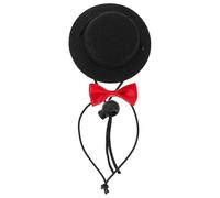 STOBAZA Sombrero de Conejito Negro Ajustable Pajarita Roja para Mascotas Pequeñas, Accesorio Divertido para Disfraz y Fotografía de Hámsters, Chinchillas y Erizos, Adecuado para Fiestas