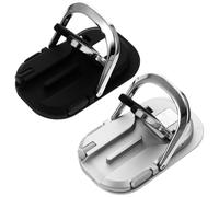 STOBAZA Soporte de Anillo para Teléfono Móvil 2 1 para Coche Soporte de Dedo Doble Método de Sujeción Color Negro y Plata Compacto y Práctico para Navegación Vehículo Paquete de 2