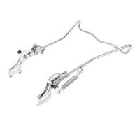 STOBAZA Soporte para Bicicleta de Montaña Ajustable de 26 Pulgadas, Caballete Doble Lateral de Metal Plateado Patas Antideslizantes, Accesorio Práctico para Ciclismo y Reparación de Bicis