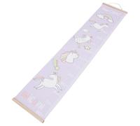STOBAZA Tabla De Crecimiento Infantil Diseño De Unicornio Púrpura, Lienzo De 30x142 Cm, Madera Resistente, Medidor De Altura Para Niños, Decoración Para Habitación Infantil, Regla Colgante Funcional