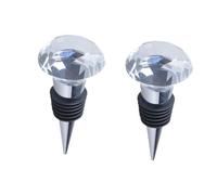 STOBAZA Tapones de Vino Tinto de Cristal y Metal Sellador de Silicona, 40 Mm Transparentes, para Conservar Frescura en Fiestas y Banquetes, Paquete de 2 Unidades