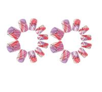 STOBAZA Uñas Postizas Cortas Cuadradas Moradas con Líneas Plateadas 24 Piezas Adhesivas para Mujer Set de Uñas Postizas Degradadas con Brillo Natural para Manicura Diaria