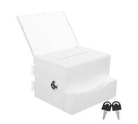 STOBAZA Urna Electoral De Acrílico Transparente con Cerradura y Soporte para Letrero Gran Urna para Donaciones Eventos De Recaudación De Fondos y Votaciones