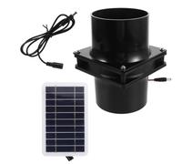 STOBAZA Ventilador Extractor Solar 10w 4,72 Pulgadas de Hierro Negro | Kit Panel, Construcción, para Invernaderos y Gallineros, Uso en Cobertizos y Casetas