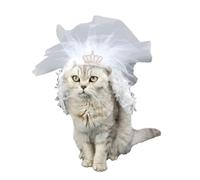 STOBAZA Vestido de Novia de Gato Vestido de Dama de Honor de Gato Encaje Blanco Tela No Tejida S para Boda y Uso Diario y Gatitos
