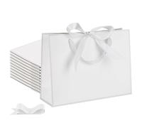 STOBOCTER 25 bolsas de regalo de papel con asas de 12.6 x 4 x 9.1 pulgadas, bolsas de regalo con lazo para boda, dama de honor, baby shower, graduación, inauguración de la casa, fiesta de cumpleaños