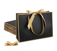 STOBOCTER 25 bolsas de regalo de papel elegantes con asas de 12.6 x 4 x 9.1 pulgadas, bolsas de regalo de agradecimiento con cinta de lazo, bolsas de regalo para bodas, despedidas de soltera