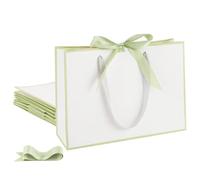 STOBOCTER 6 bolsas de regalo de papel con asas de 12.6 x 4 x 9.1 pulgadas, bolsas de regalo de agradecimiento con cinta de lazo, bolsas de regalo para bodas, damas de honor, padrinos de boda, fiesta,