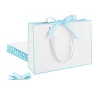 STOBOCTER 6 bolsas de regalo de papel con asas de 12.6 x 4 x 9.1 pulgadas, bolsas de regalo de agradecimiento con cinta de lazo, bolsas de regalo para bodas, damas de honor, padrinos de boda, fiesta,