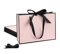 STOBOCTER 6 bolsas de regalo de papel elegantes con asas de 12.6 x 4 x 9.1 pulgadas, bolsas de regalo de agradecimiento con cinta de lazo, bolsas de regalo para bodas, damas de honor, padrinos de