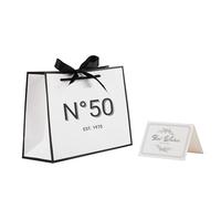 STOBOCTER Bolsa de regalo de 50 cumpleaños para mujeres y hombres, bolsas de regalo de papel de recuerdo de 50 años con cinta y tarjeta, bolsas de regalo reutilizables para decoraciones de fiesta de