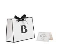 STOBOCTER Bolsas de regalo con iniciales con asas y cinta de lazo, bolsas de regalo personalizadas de 11 x 8 pulgadas, bolsa de regalo de cumpleaños para mujeres y hombres, bolsa de regalo