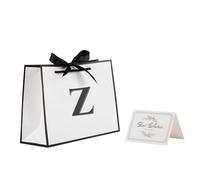 STOBOCTER Bolsas de regalo con iniciales con asas y cinta de lazo, bolsas de regalo personalizadas de 11 x 8 pulgadas, bolsa de regalo de cumpleaños para mujeres y hombres, bolsa de regalo