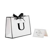 STOBOCTER Bolsas de regalo con iniciales con asas y cinta de lazo, bolsas de regalo personalizadas de 11 x 8 pulgadas, bolsa de regalo de cumpleaños para mujeres y hombres, bolsa de regalo