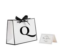 STOBOCTER Bolsas de regalo con iniciales con asas y cinta de lazo, bolsas de regalo personalizadas de 11 x 8 pulgadas, bolsa de regalo de cumpleaños para mujeres y hombres, bolsa de regalo