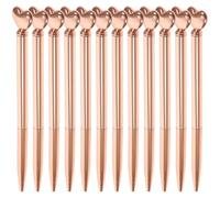 STOBOK 12 bolígrafos de metal en forma de corazón, bolígrafo de oro rosa, portátil, escritura de metal para oficina, hogar, eventos de boda