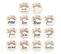 STOBOK 14 Piezas de Madera de Madera Milestone Photo Photo Discos Bloque de Madera Baby Baby Cards Monthly Markers Photos de Regalo de Regalo