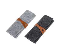 STOBOK 2 Estuches Enrollables para Lápices y Cosméticos en Fieltro, Cierre de Correa, Plegables y Portátiles para Uso Escolar y Viaje, Adecuado para Estudiantes y Material Escolar