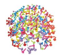 STOBOK 2 Juegos De 200 Piezas Uñas De Colores Clavitos Artesanales Clavitos Hechos a Mano Broches De Bricolaje Sujetadores De Papel Redondos Uñas De Niño Manual