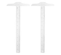 STOBOK 2 piezas de suministros de arte de diseño, regla cuadrada transparente, regla de precisión, regla cuadrada en T para camisas, regla transparente de 12 pulgadas, regla académica en T, reglas de