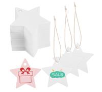 STOBOK 200piezas Etiquetas De Papel Forma De Estrella Con Agujeros De Etiquetas Blancas Para Decoraciones y Etiquetado De Ropa Para Bodas y Fiestas